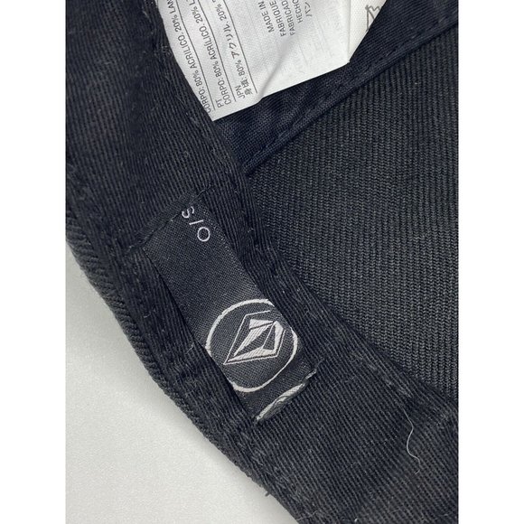 Volcom Black Flat Bill Adjustable Baseball Cap Hat Snap-back OSFM - Picture 6 of 7